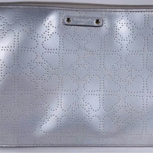 Kate Spade Metro Spade Large Pouch- Silver - Picture 2 of 13